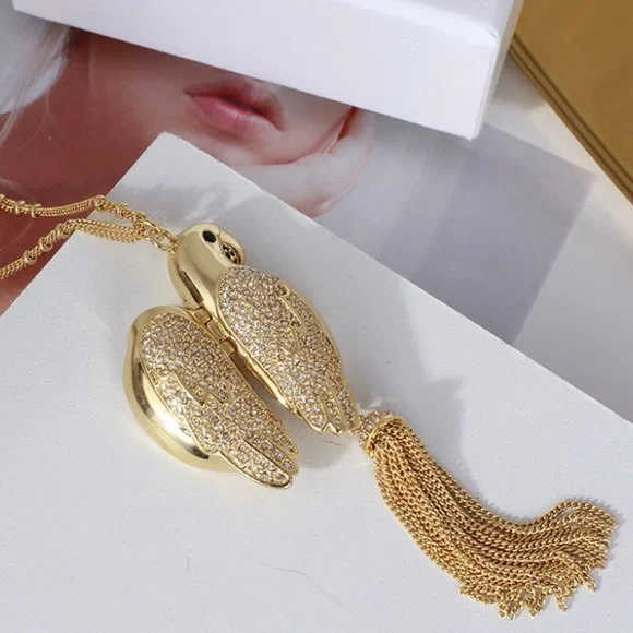 NWT Kate Spade Gold Toned Parrot Tassel Necklace - Picture 4 of 7